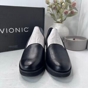 Vionic Willa Wedge Loafers Suede Slip On Black Women's 6.5 NWD Water Repellent